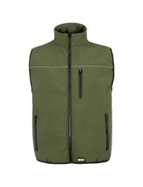 Fuori tutto - Gilet Workshell invernale multitasche con dettagli riflettenti - Workteam Taglia L colore verde caccia
