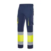 Pantalone bicolore da Lavoro 100% Cotone Alta Visibilità Multitasche Velilla 303007
