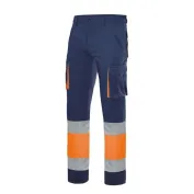 Pantalone bicolore da Lavoro 100% Cotone Alta Visibilità Multitasche Velilla 303007