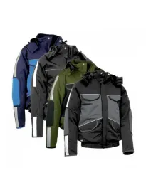 Fuori tutto - Giubbotto Imbottito da Lavoro Stretch Multitasche Cofra Strasbourg V094-0-00 taglia 50 colore Nero Antracite