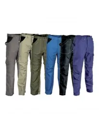Fuori tutto - Pantaloni da Lavoro Cofra Multitasche Accorciabili Helsinki 100% Cotone Canvas V053-0-00 taglia 46 corda nero