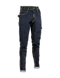 Fuori tutto - Jeans da Lavoro Stretch Elasticizzati Multitasche Cofra Cabries V495-0-00  taglia 44 colore blu
